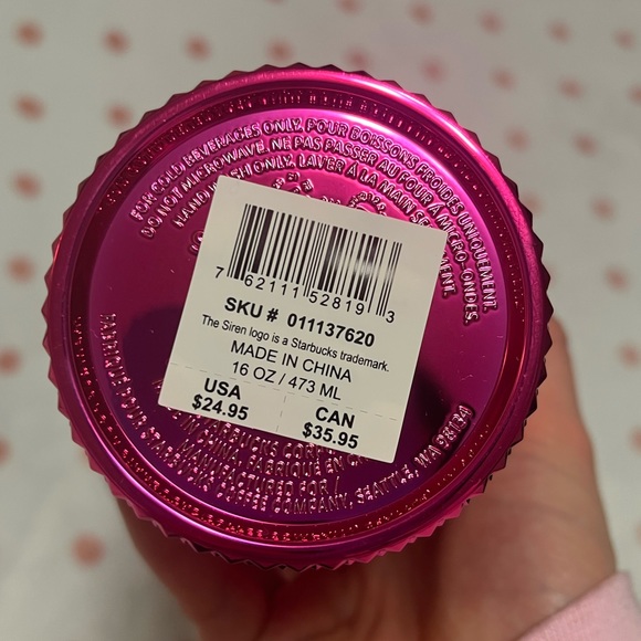 16 oz Grande Starbucks Holiday 2022 Bling Tumbler | Pink Sangria - Picture 3 of 3